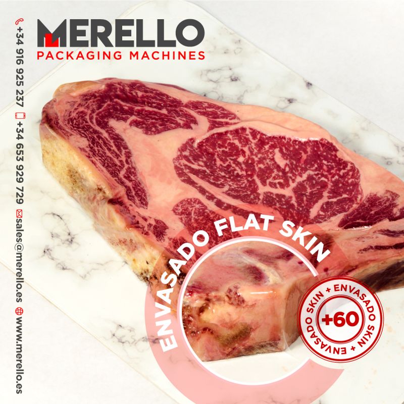 envasado de carne flat skin